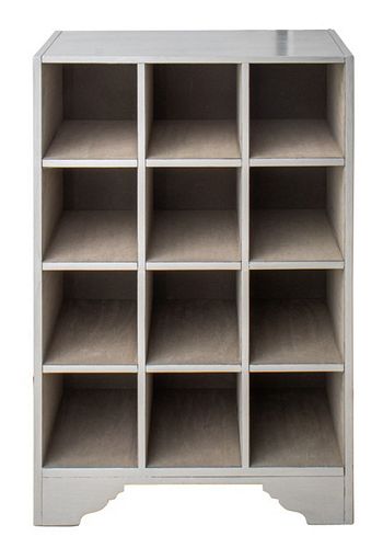 MODERN SILVERED WOOD SHOE CABINET