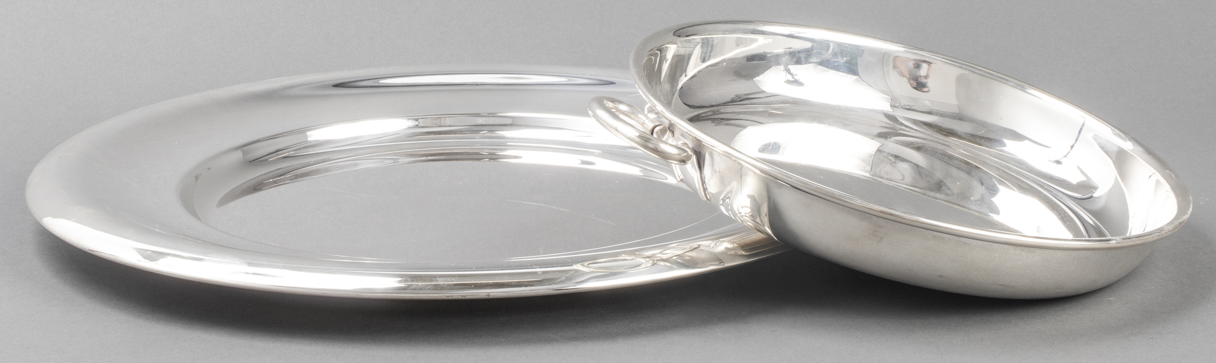 MODERN SILVERPLATE SERVING TRAY AND