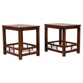 MODERN SLATTED WOOD SIDE TABLE