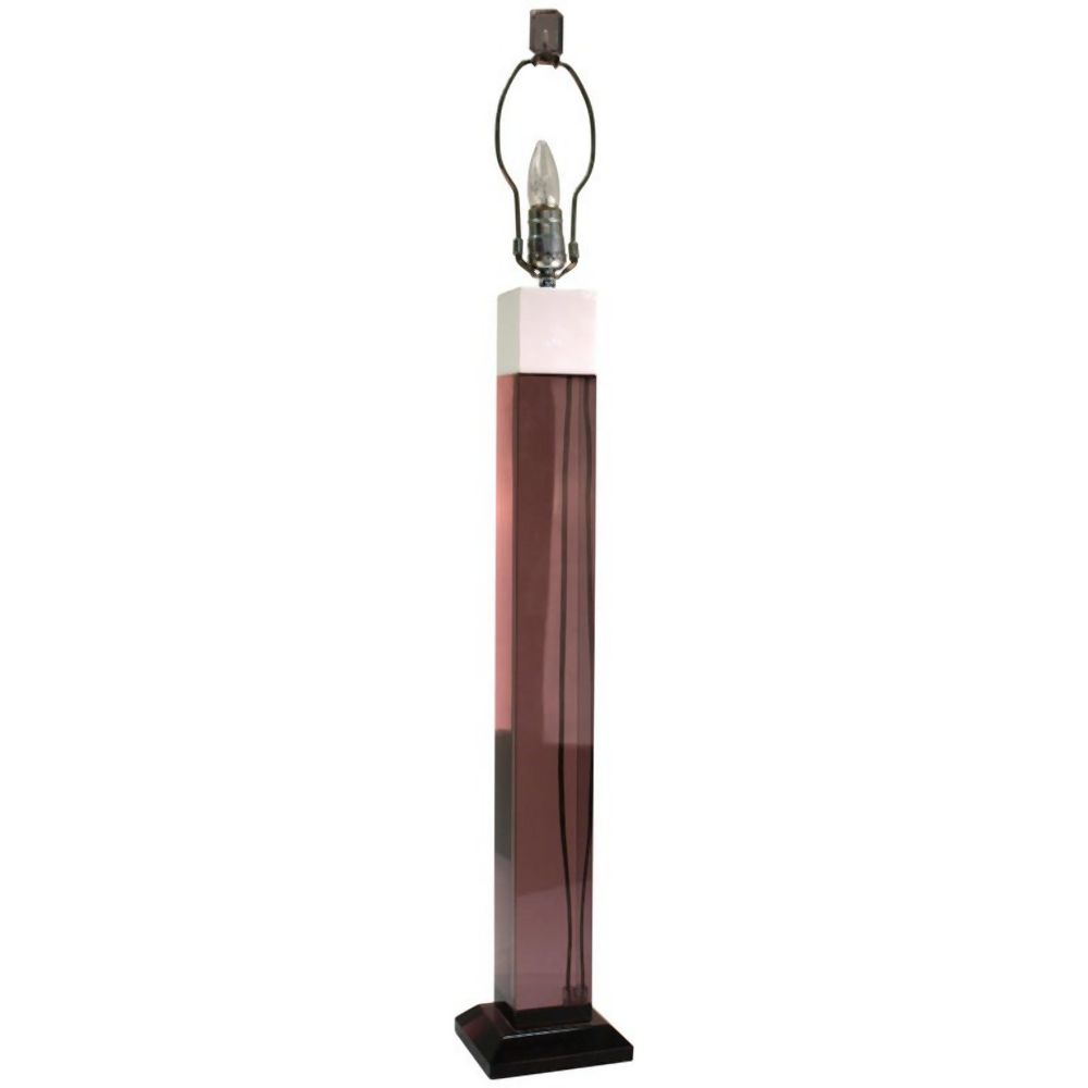 MODERN SMOKED GREY AND WHITE LUCITE