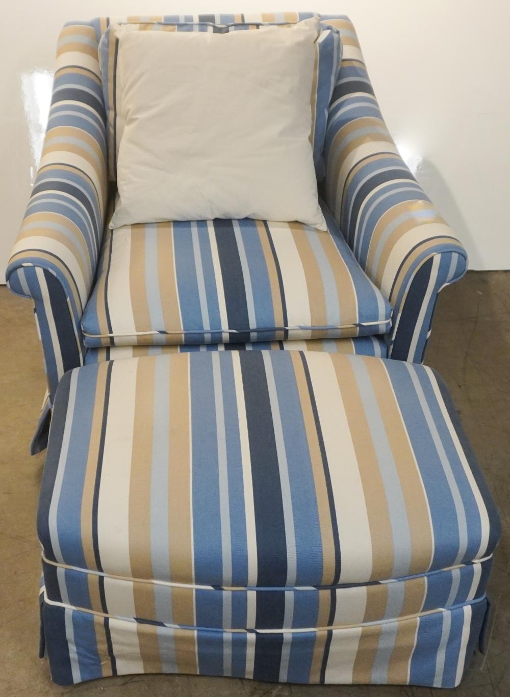 MODERN STRIPED UPHOLSTERED LOUNGE