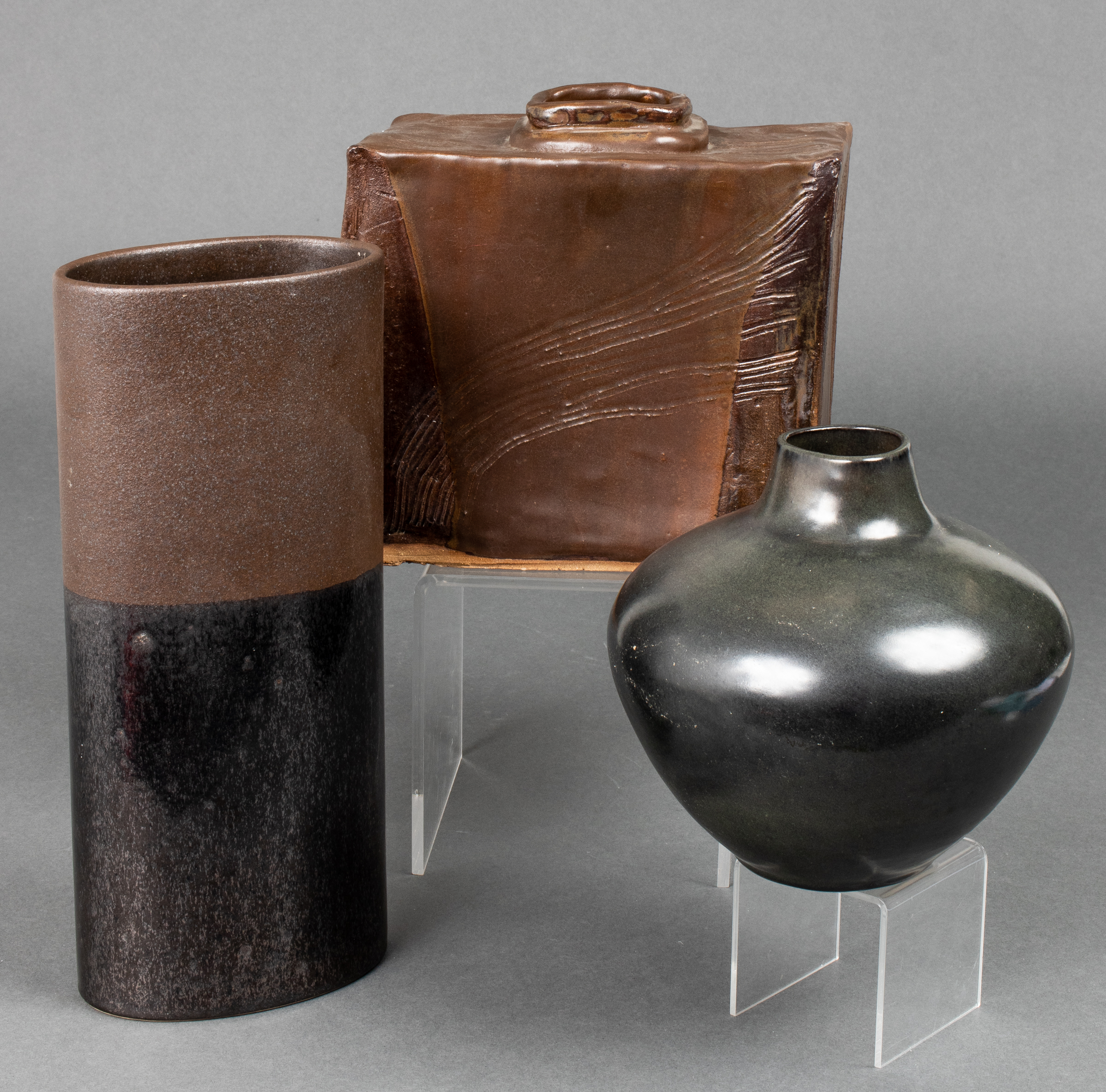 MODERN STUDIO POTTERY GLAZED VASES,