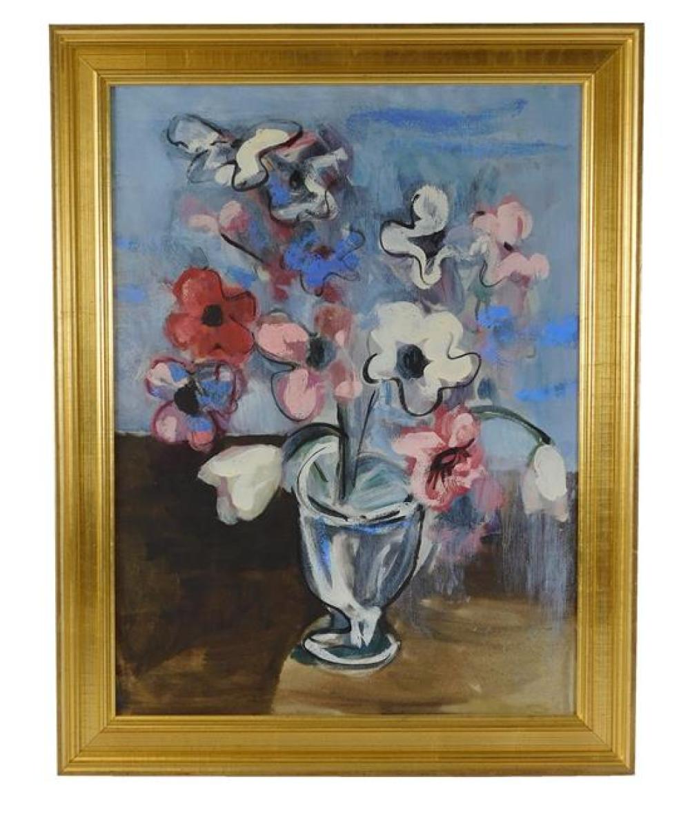 MODERN STYLE FLORAL STILL LIFE, OIL