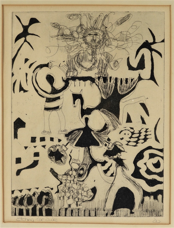 MODERN SURREALIST FIGURE ETCHING