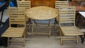 MODERN TEAK FOLDING TABLE AND