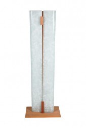 MODERN TEAK & FROSTED GLASS FL