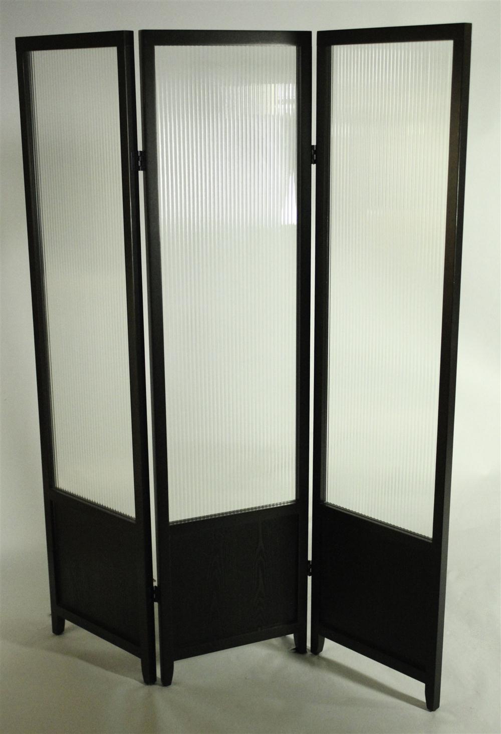 MODERN THREE-PANEL EBONIZED AND