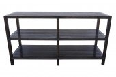 MODERN TIERED STAINED WOOD HAL