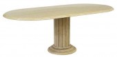 MODERN TRAVERTINE OVAL-TOP PED
