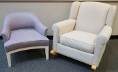 MODERN TWILL UPHOLSTERED WING-