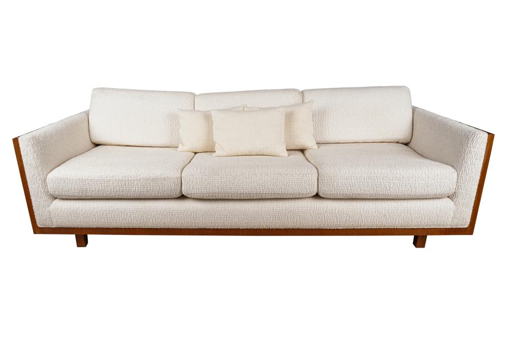 MODERN UPHOLSTERED TEAK SOFAcovered