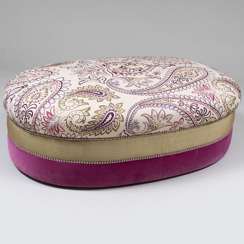 MODERN VELVET UPHOLSTERED OVAL