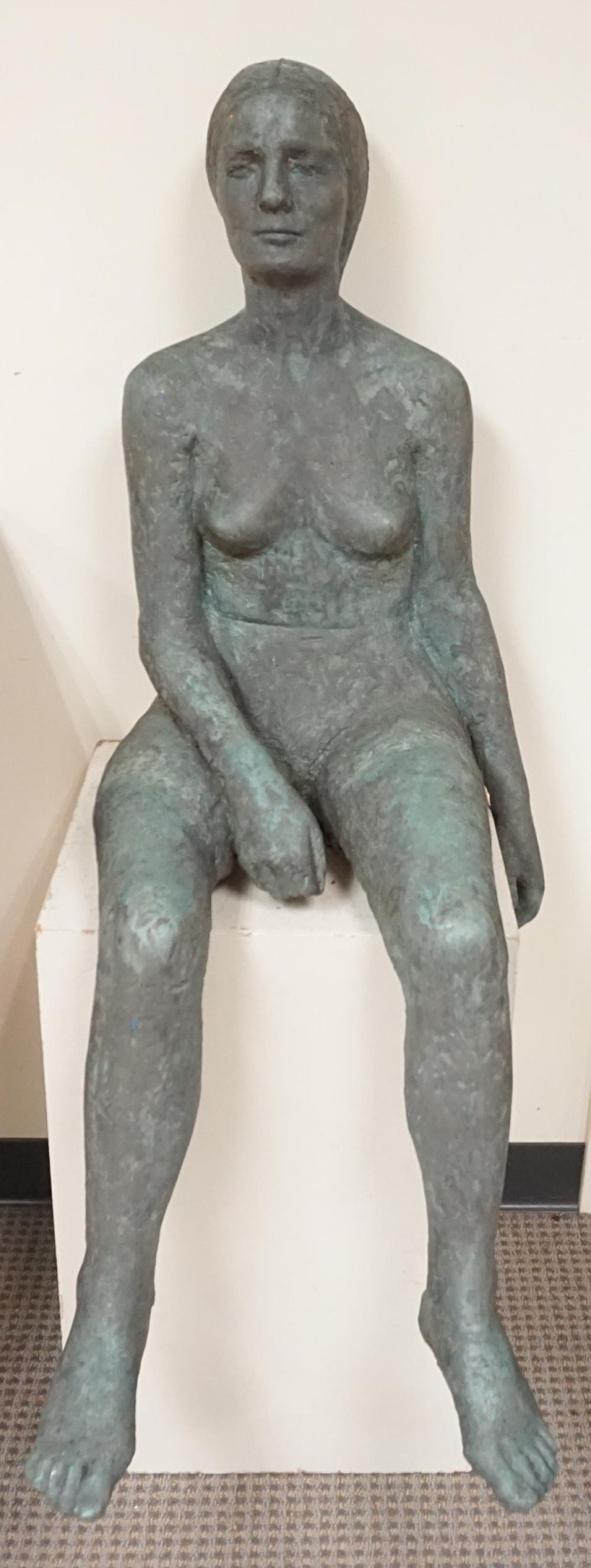 MODERN VERDIGRIS BRONZE SCULPTURE