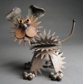 MODERN WELDED IRON FIGURE OF D