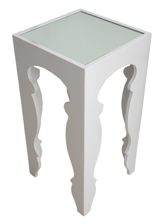 MODERN WHITE LACQUER MIRROR TOP