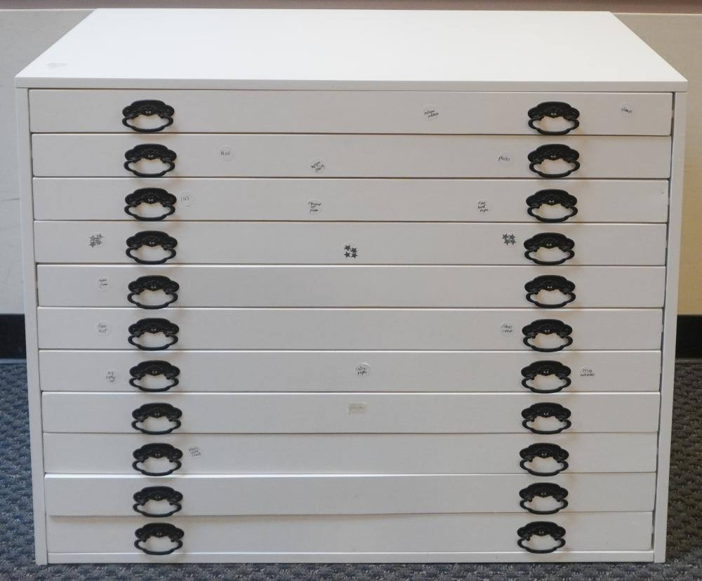 MODERN WHITE LAMINATE ELEVEN-DRAWER