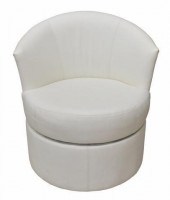 MODERN WHITE LEATHER SWIVEL BA