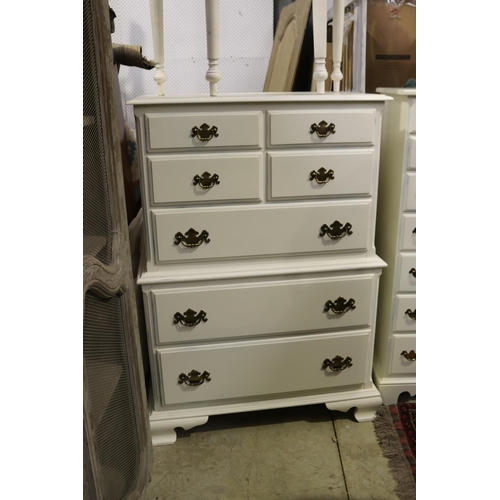 Modern white painted chest on