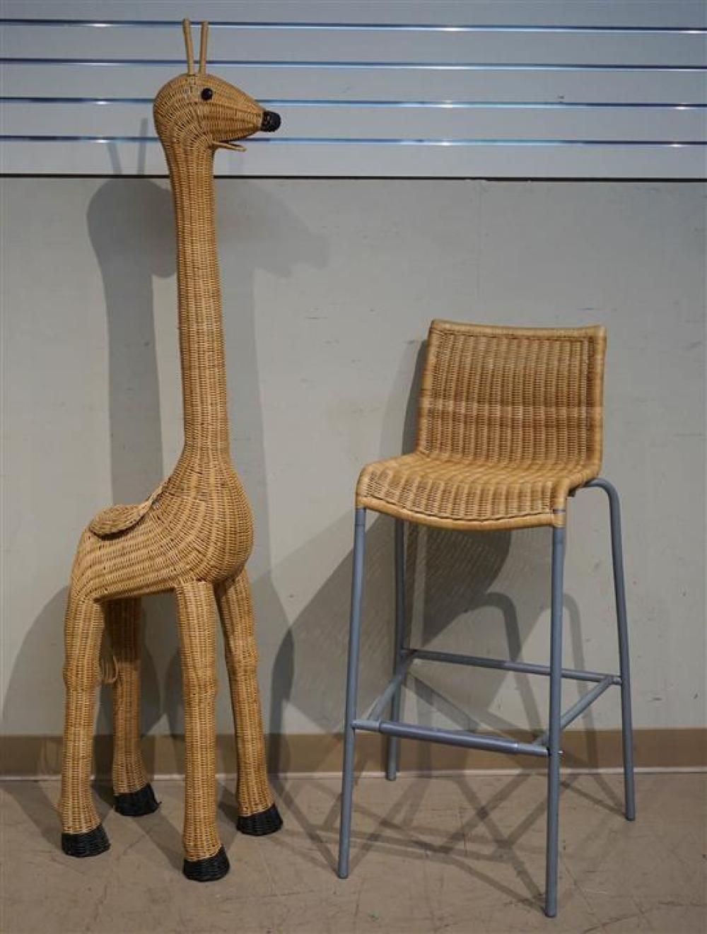 MODERN WICKER 'GIRAFFE' PLANT STAND