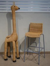 MODERN WICKER 'GIRAFFE' PLANT