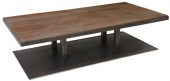 MODERN WOOD PLANK & BLACK STEE