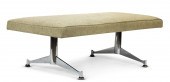 MODERN WOOL AND CHROME BENCH A