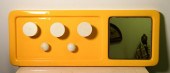 MODERN YELLOW PLASTIC COAT RAC