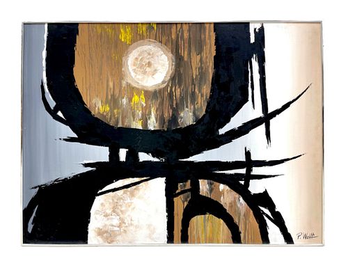 MODERNIST ABSTRACT PAINTING BY P.