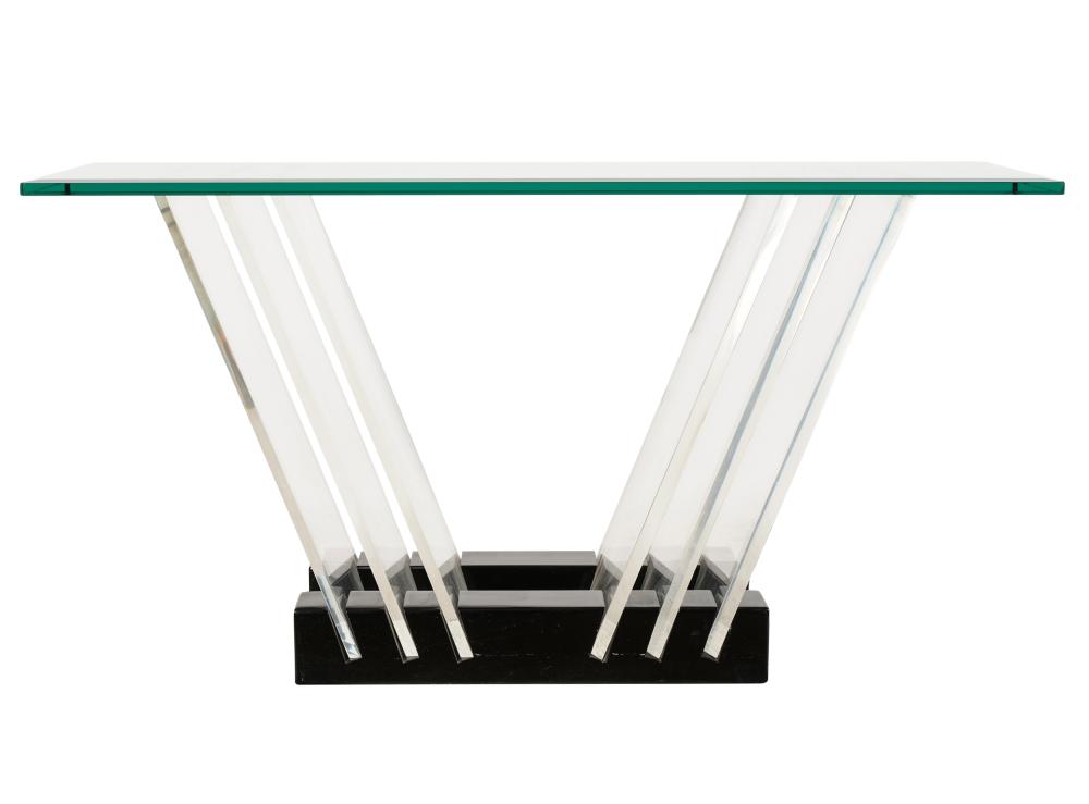 MODERNIST ACRYLIC AND GLASS