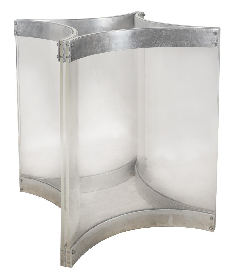 MODERNIST ACRYLIC AND STEEL TABLE