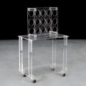 MODERNIST ACRYLIC BAR CART AND