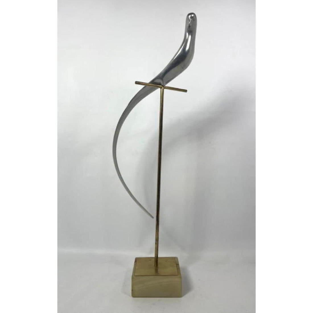Modernist Aluminum Long Tailed Bird