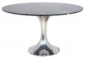 MODERNIST BLACK MARBLE & CHROM