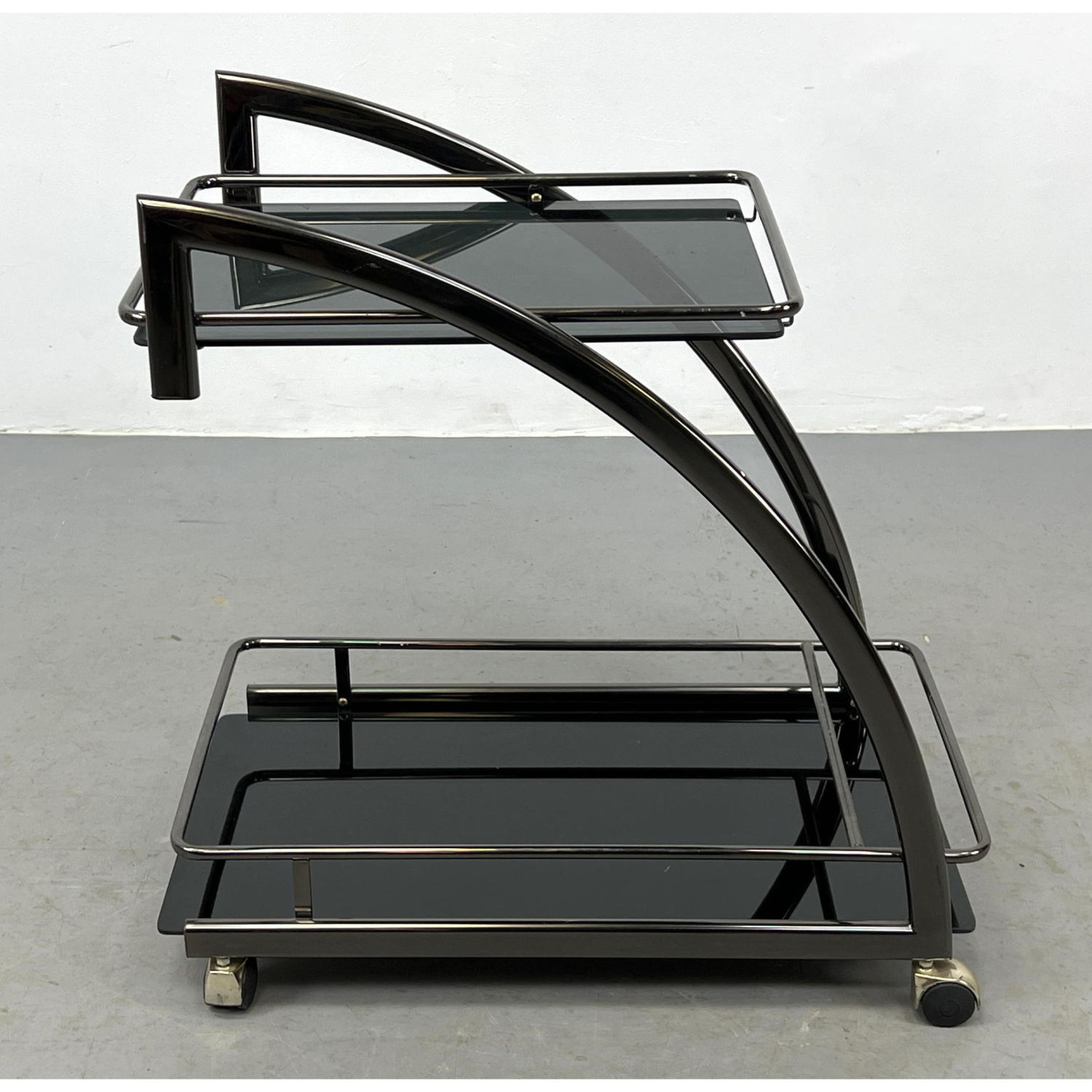 Modernist Black Rolling Serving Bar