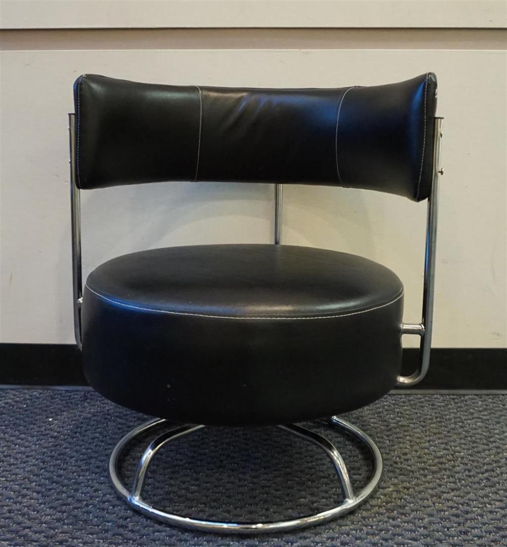 MODERNIST BLACK VINYL AND CHROME
