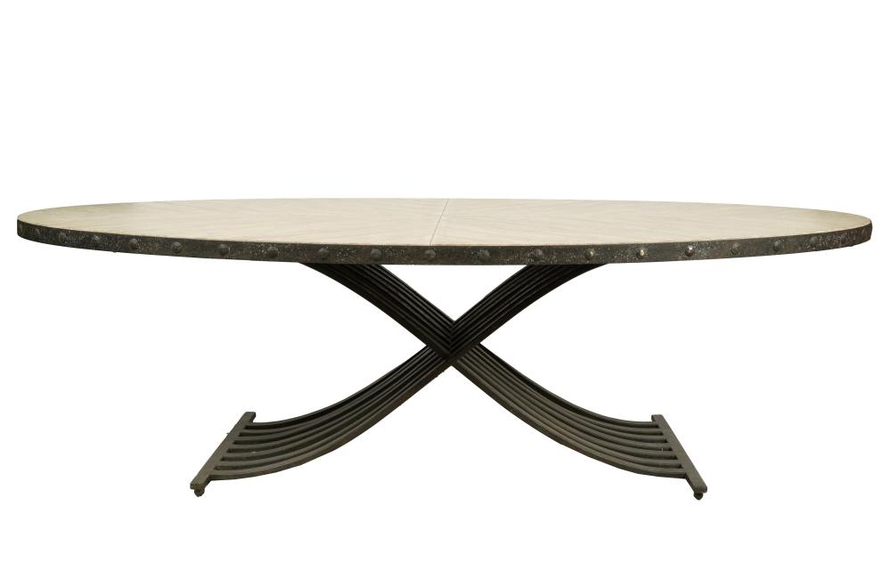 MODERNIST BLEACHED WOOD AND IRON