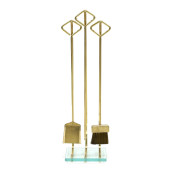 MODERNIST BRASS AND GLASS FIRE