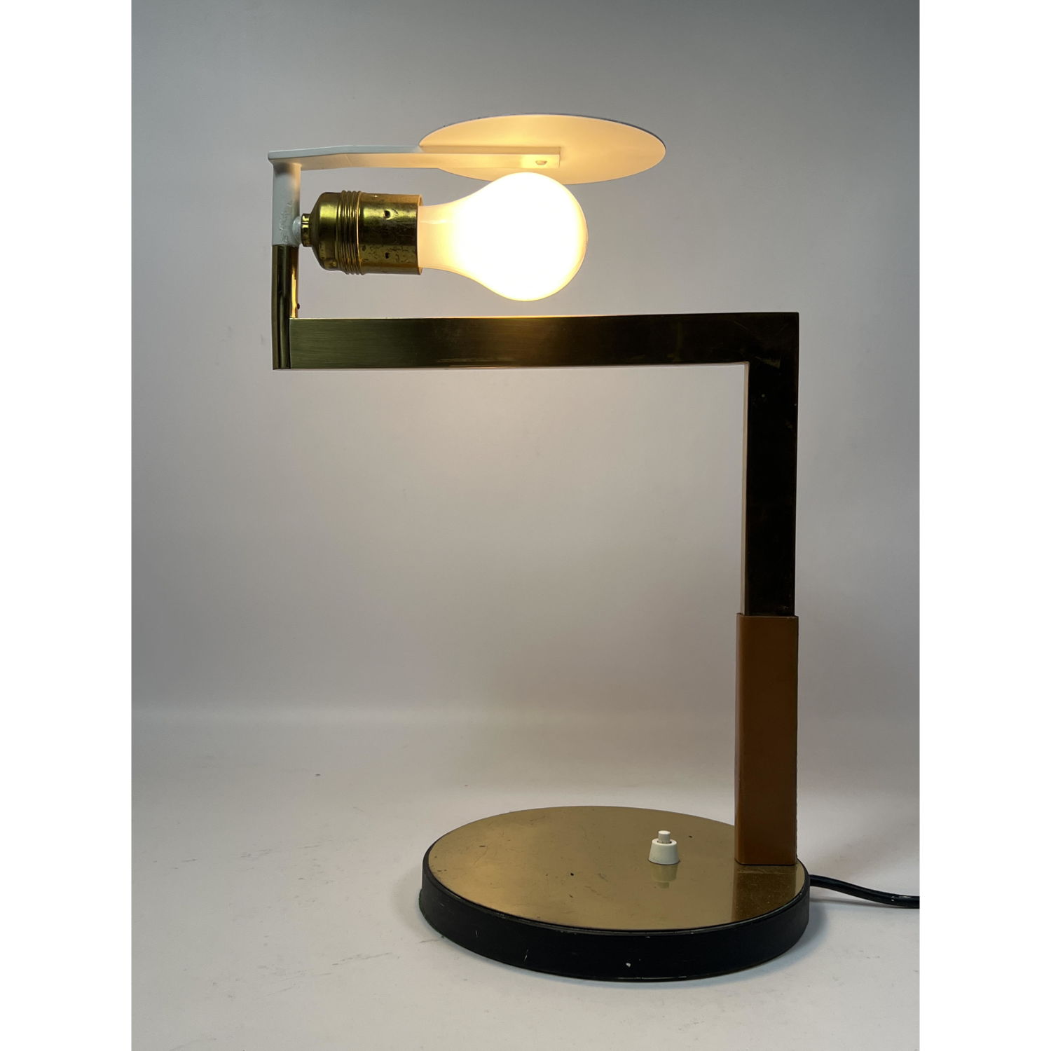 Modernist Brass Table Desk Lamp.