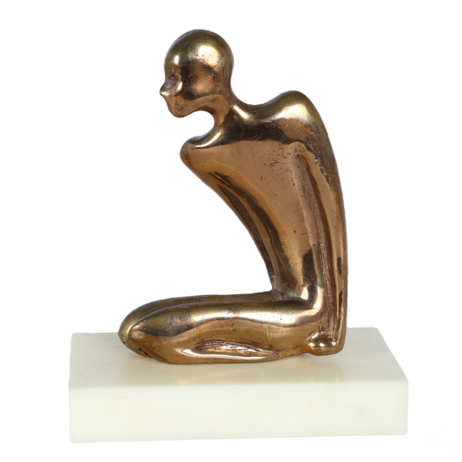 MODERNIST BRONZE KNEELING FIGURE