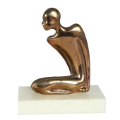 MODERNIST BRONZE KNEELING FIGU