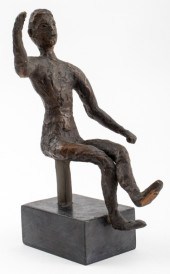 MODERNIST BRONZE OF A SEATED F