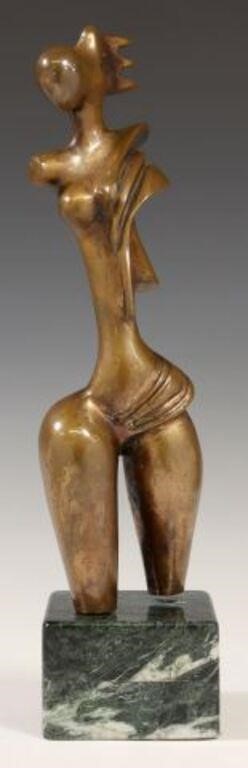 MODERNIST BRONZE SCULPTURE FEMALE
