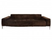 MODERNIST BROWN FABRIC & CHROM