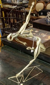MODERNIST BRUSHED METAL SCULPT