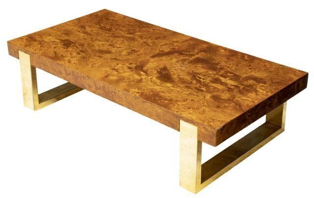 MODERNIST BURL LOW COFFEE TABLE
