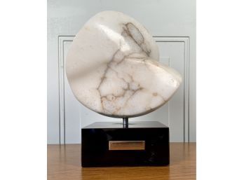 Modernist carved white figured