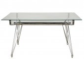 MODERNIST CHROMED METAL AND GL