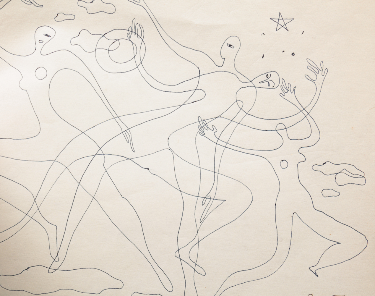 MODERNIST DRAWING SIGNED MARIAN