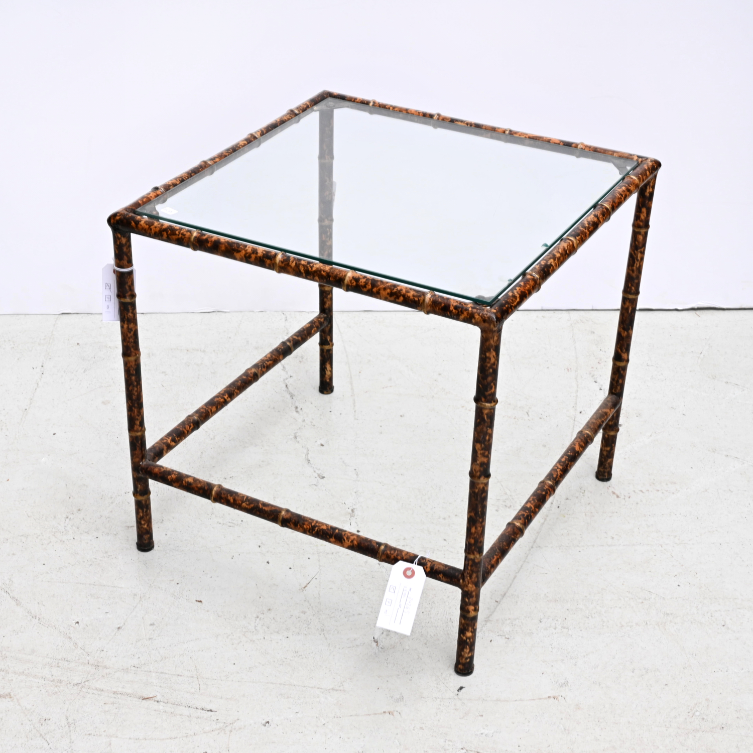 MODERNIST FAUX BAMBOO END TABLE