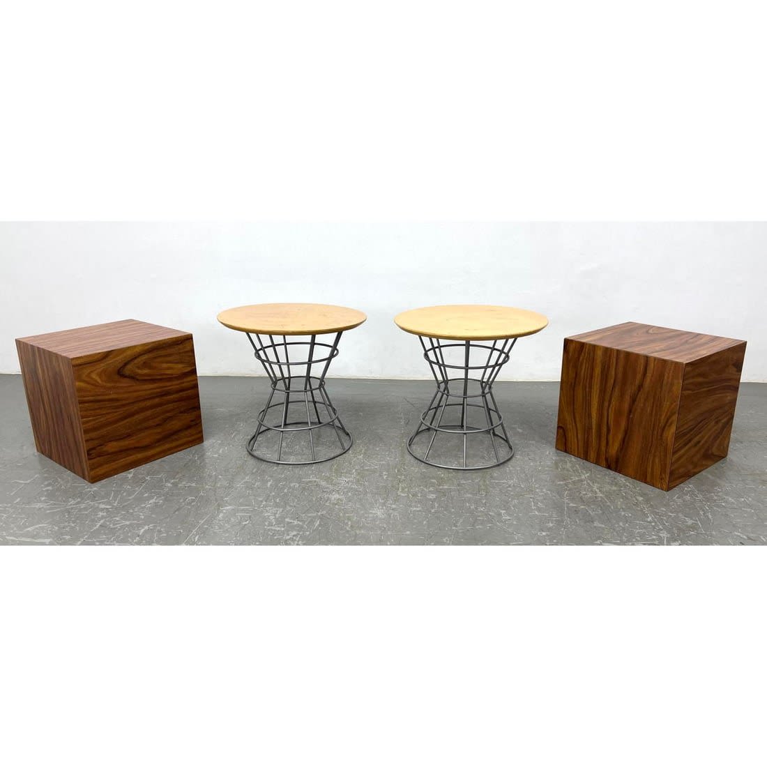Modernist Furniture lot. Pair Birch